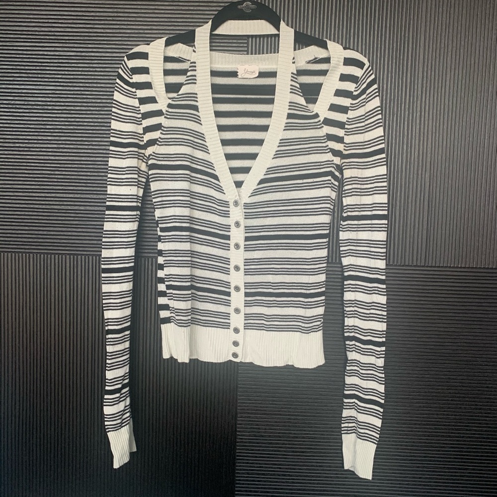 Stripe Black and White Cardigan